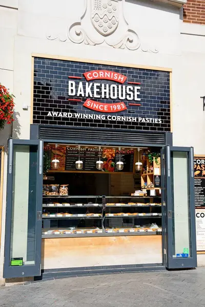 stock image EXETER, UK - AUGUST 22, 2023 - Front view of the Cornish Bakehouse along High Street, Exeter, Devon, UK, Europe, August 22, 2023.