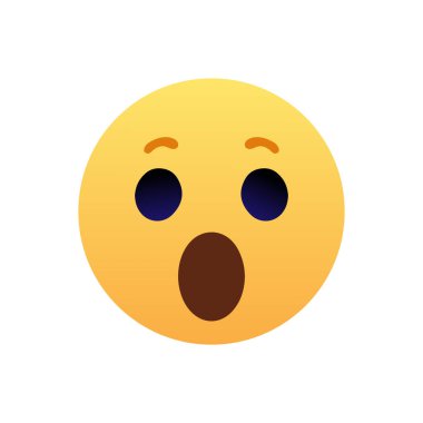 Şaşırmış ifade ifadesi. Şok olmuş ifade açık ağızla, harika ve harika hisseden gülen yüz ifadeleriyle. vektör illüstrasyonu.