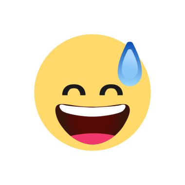 Gülen ikon gözlü emoji, düz renk çizimi