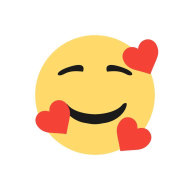 Elinde bir kalp olan emoji vektör çizimi tasarımı