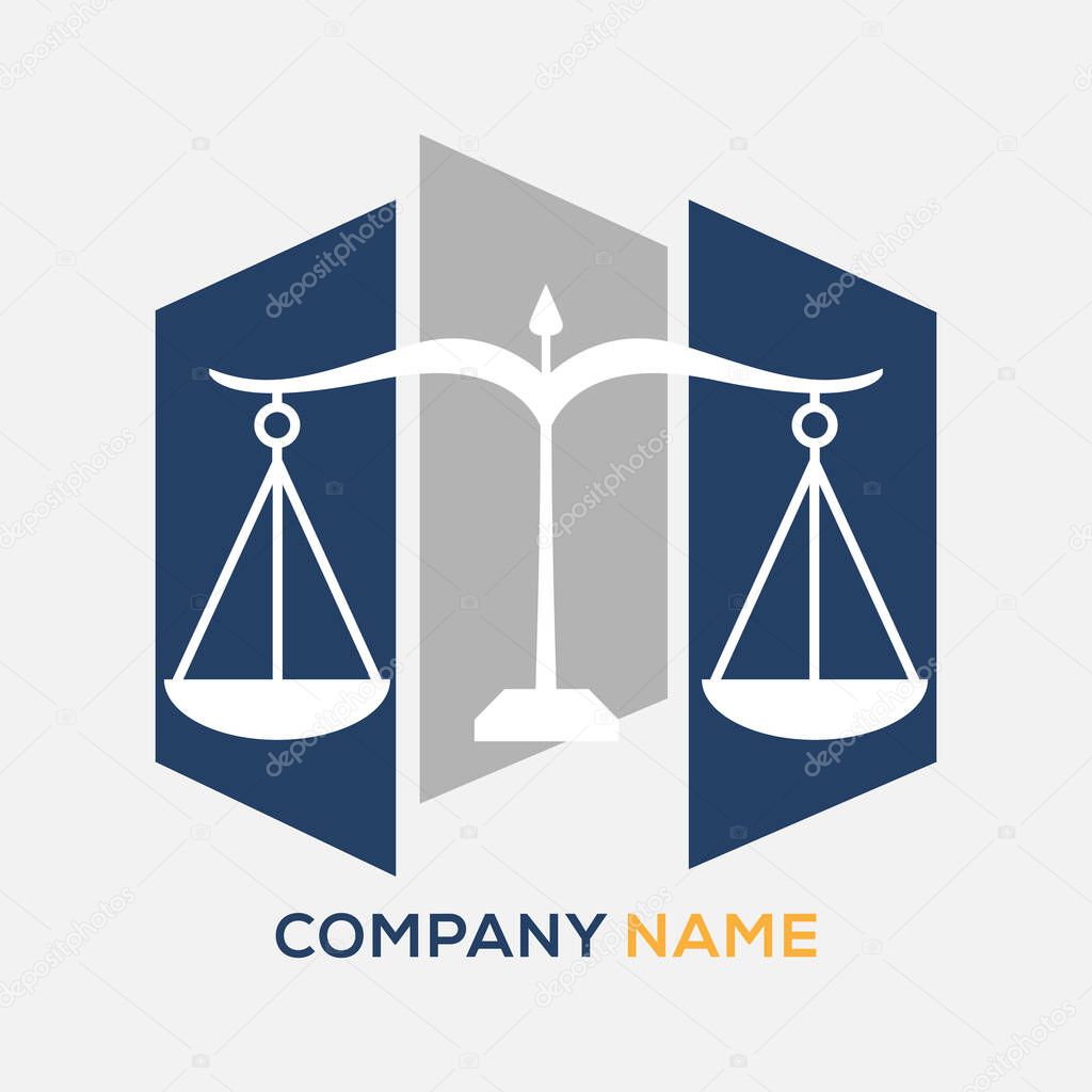 Law logo vector illustration template