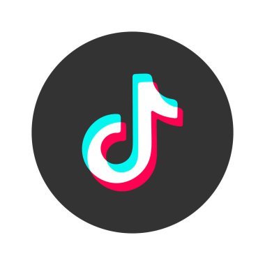 3D oluşturma, TikTok logo simgesi şeffaf arkaplanda izole edildi.