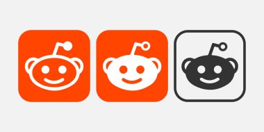 Çemberler İçinde Popüler Sosyal Medya Kırmızı Logo Koleksiyonu.