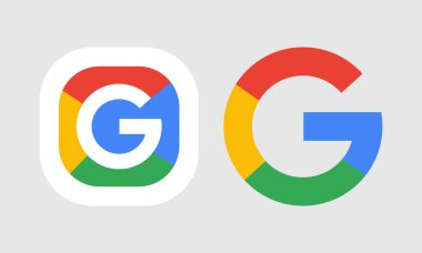 Google minimal logo 3d tasarım arkaplan şablonu için görüntüleme.