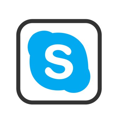 Skype minimal logo 3d tasarım arkaplan şablonu için görüntüleme.