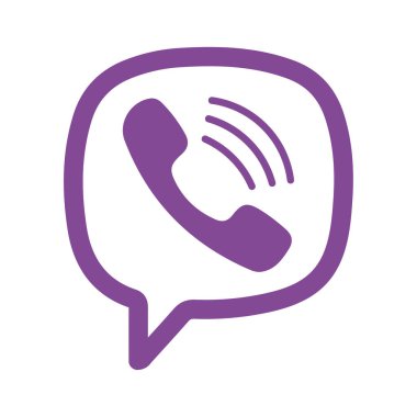 3D rengarenk Viber logosu sosyal medya uygulama simgesi parlaklık efekti şeffaf arkaplanda izole