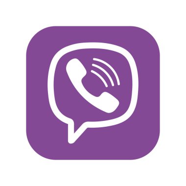 3D rengarenk Viber logosu sosyal medya uygulama simgesi parlaklık efekti şeffaf arkaplanda izole
