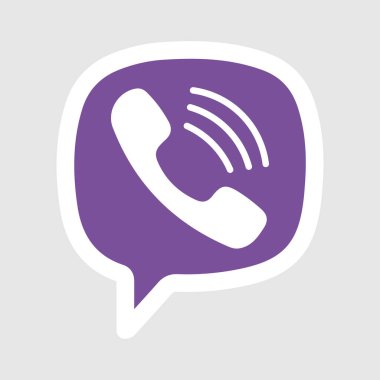 3D rengarenk Viber logosu sosyal medya uygulama simgesi parlaklık efekti şeffaf arkaplanda izole