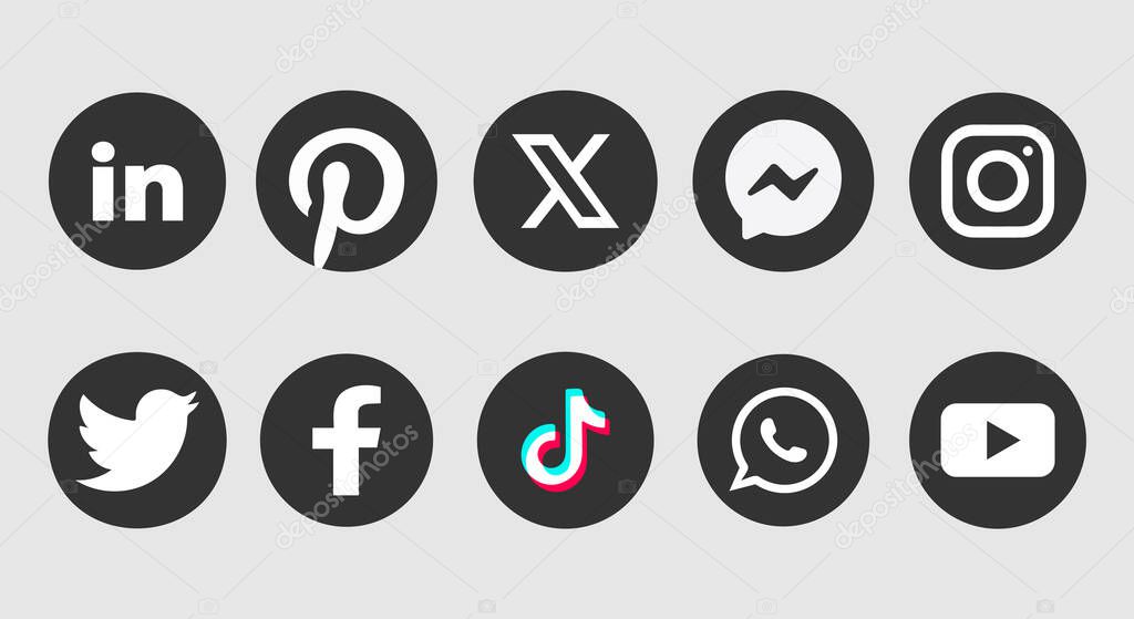 Popular Social Media Logo Collection in Circles