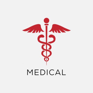 Düzenlenebilir felçli Caduceus tıbbi sembol vektörü.