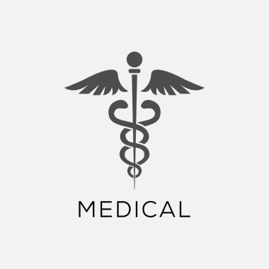 Düzenlenebilir felçli Caduceus tıbbi sembol vektörü.