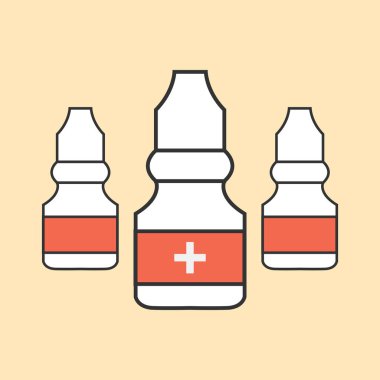 Düzenlenebilir felçli ilaç şişesi ikon vektör tasarımı.