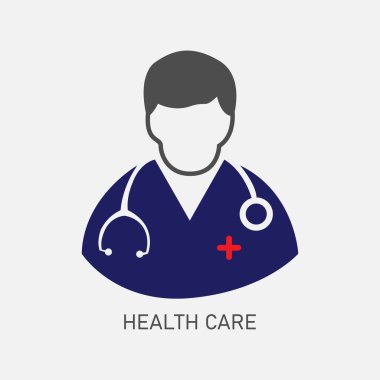 Tıbbi bakım simgesi. Vektör çizim.