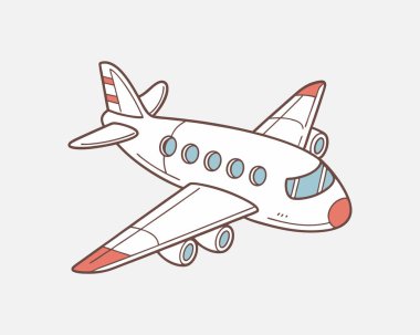 Beyaz arka planda izole edilmiş düz stil uçak simgesi. nakliye sembolü stok vektör illüstrasyonu.