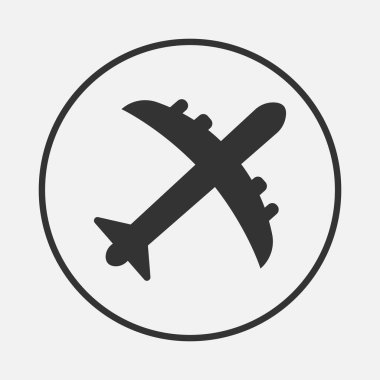 Hava uçağı taşıma simgesi logosu düz vektör tasarımı.