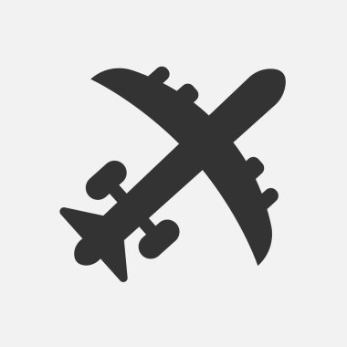 Uçak simgesi ayarlandı. Uçak ikonu vektörü. Uçuş taşıma sembolü. Seyahat illüstrasyonu. Tatil sembolü