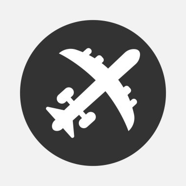 Uçak simgesi ayarlandı. Uçak ikonu vektörü. Uçuş taşıma sembolü. Seyahat illüstrasyonu. Tatil sembolü