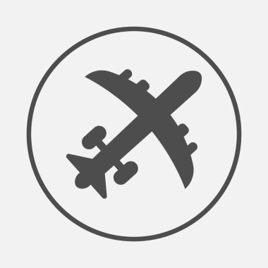 Uçak simgesi ayarlandı. Uçak ikonu vektörü. Uçuş taşıma sembolü. Seyahat illüstrasyonu. Tatil sembolü