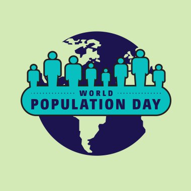Dünya Nüfus Günü. Vektör illüstrasyonu.