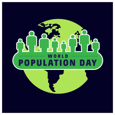 Dünya nüfus günü. 15. Geleneksel Bayram Kutlaması. 22: 15 'te kutlandı, insanlar, insanlar ve insanlar. vektör illüstrasyonu.