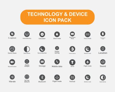 Teknoloji ve Aygıt Simgesi Böyle bir ses, titreşim ve daha fazlasını paketler .