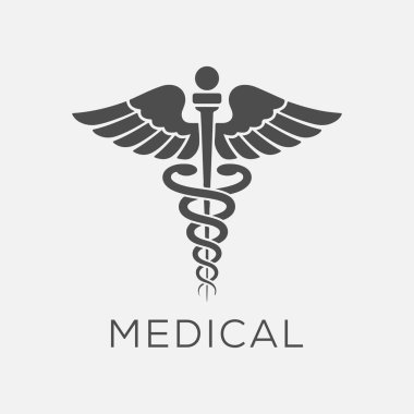 caduceus tıbbi sembol vektörü