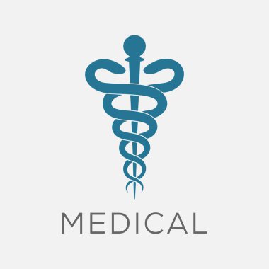 caduceus tıbbi sembol vektörü