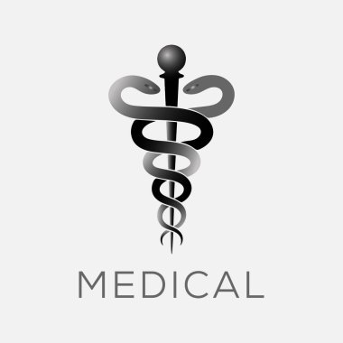 caduceus tıbbi sembol vektörü