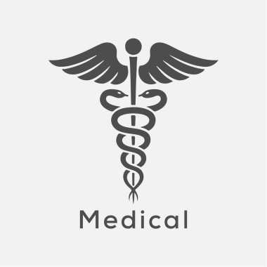 caduceus, Yunan işaret, sembol, dövme veya sanat için. tıbbi simge