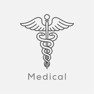 caduceus, Yunan işaret, sembol, dövme veya sanat için. tıbbi simge