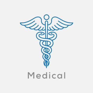 caduceus, Yunan işaret, sembol, dövme veya sanat için. tıbbi simge