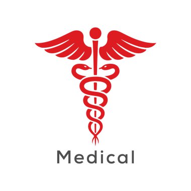 caduceus, Yunan işaret, sembol, dövme veya sanat için. tıbbi simge