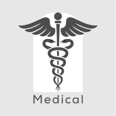 Caduceus 'un işareti. İzole Vektör İllüstrasyonu