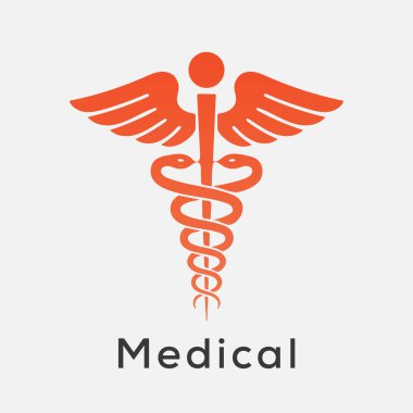 Caduceus 'un işareti. İzole Vektör İllüstrasyonu