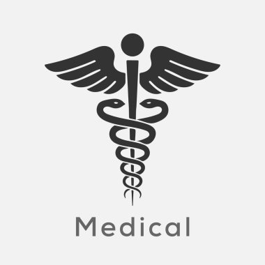 Caduceus 'un işareti. İzole Vektör İllüstrasyonu