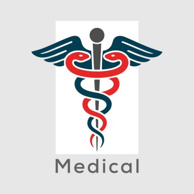 Beyaz arkaplan üzerinde tıbbi tasarım, vektör illüstrasyonu