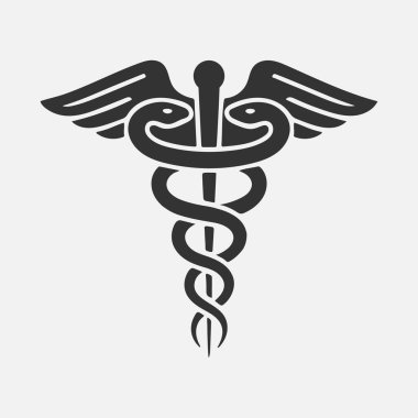 Cadceceus tıbbi sembolü, vektör illüstrasyonu