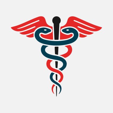 Caduceus Tıbbi Amblem Logosu Tasarımı. Caduceus logosu. vektör