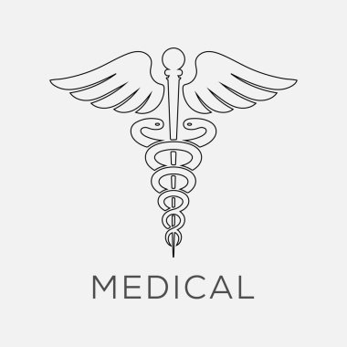 Sağlık merkezinin görüntüsüyle tıbbi haçın vektör logosu