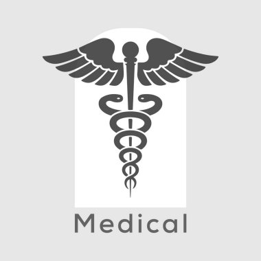 caduceus tıbbi logo tasarım şablonu