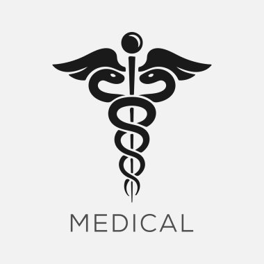 Düzenlenebilir felçli Caduceus tıbbi sembol vektörü.