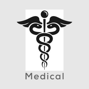 Düzenlenebilir felçli Caduceus tıbbi sembol vektörü.