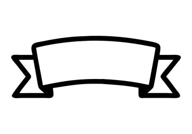 İzole, basit bir kurdele taslağı, beyaz dolgu ve şeffaf arkaplan ile siyah bir sınır içerir, özelleştirilebilir dizayn kompozisyonları için idealdir.