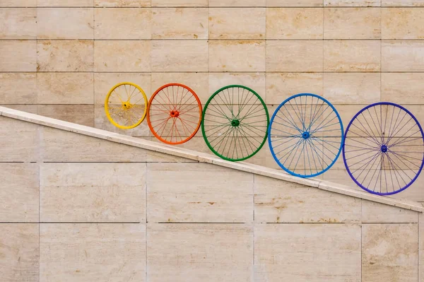 Декоративные Велосипедные Колеса — стоковое фото