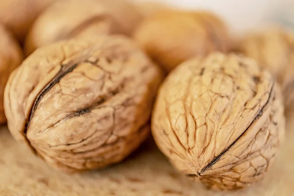 Stock image close up ripe and shelled walnuts