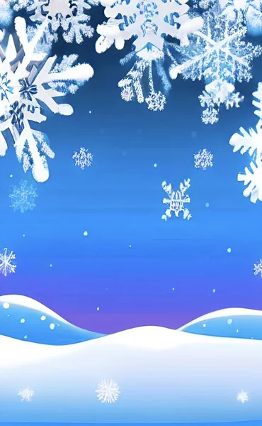 Snöig Natur Vintertid — Stock vektor