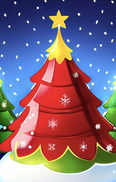 Tannenbaum Und Dekoration Für Weihnachten — Stockvektor