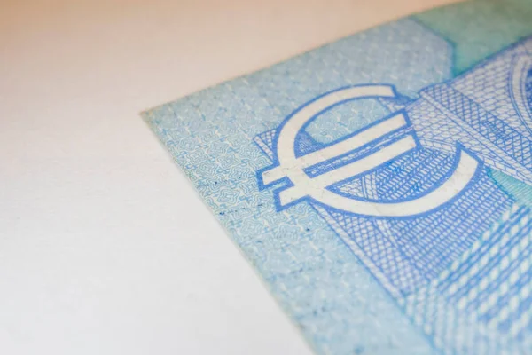 Macro Shot Close Euro Banknote Finance Economy — Stock Photo, Image