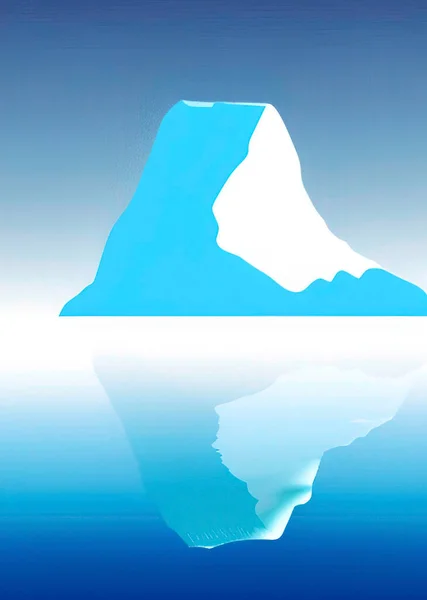 蓝海中的冰山作为背景 — 图库矢量图片