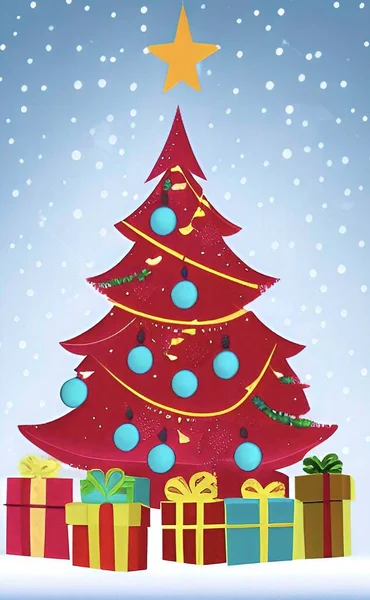 Close Decorações Árvores Natal Ornamentos — Vetor de Stock